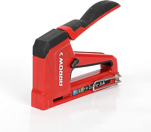 Miniatura 5 de Arrow T50RED2 - Pistola de grapas manual 2 en 1 y clavadora Brad para tapicería, marco, aislamiento, manualidades y muebles, color rojo