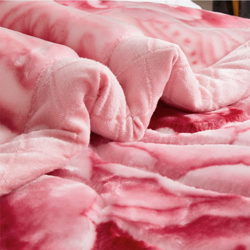Coperta Raschel,Coperta di Peluche in Pile Invernale Caldo Ponderata King Size, Morbida Come La Seta E Calda, Coperta da Letto Raschel Reversibile A 2 Strati