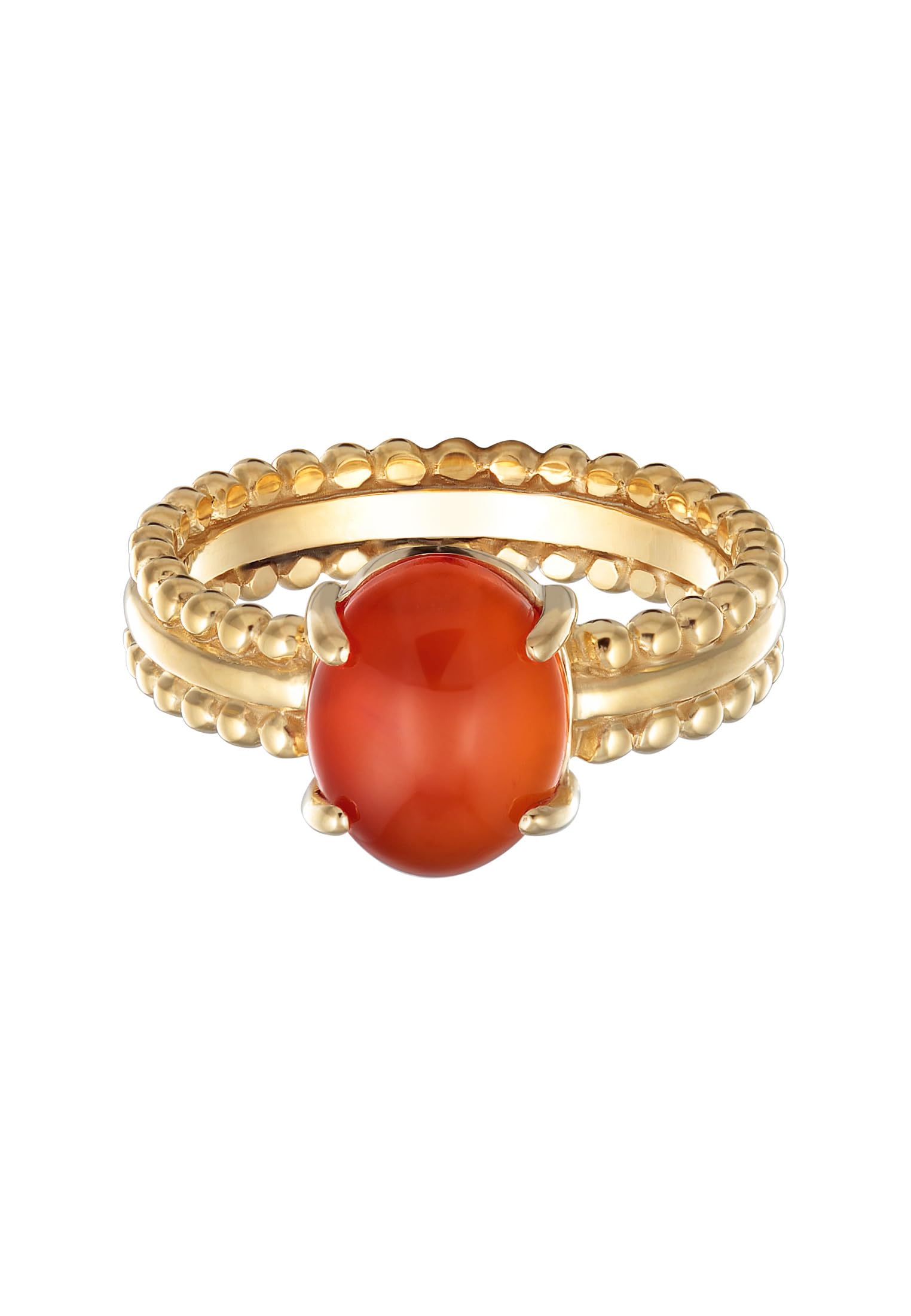 Elli Ring Damen Statement Twisted mit Karneol 925 Silber vergoldet