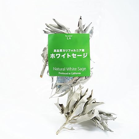Amazon La 天然 ホワイトセージ 10g 枝付き カリフォルニア産 直輸入 ヨガ 浄化 用 The Wind Of La ポプリ