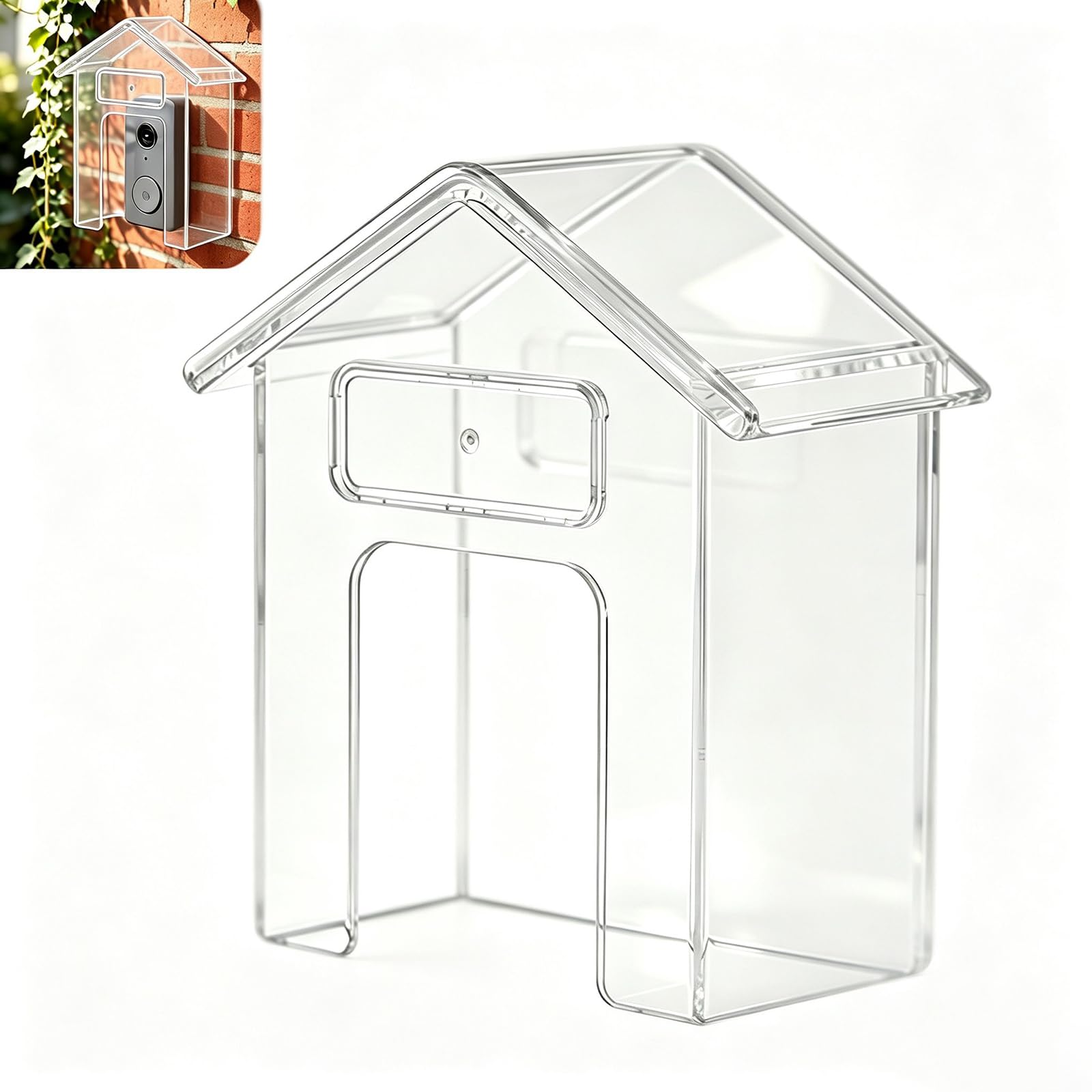 Door Cover for Rain, Weatherproof Doorbell Protector, Transparent PC Material, 7.2cm x 7cm Size, Suitable for Outdoor Electronic Devices and Smart Home Systems-image-34