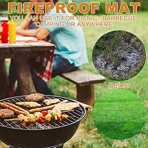 Fire Bowl Mat Fireproof 32 Inch Garden BBQ Grills Mat Round Fire Pit