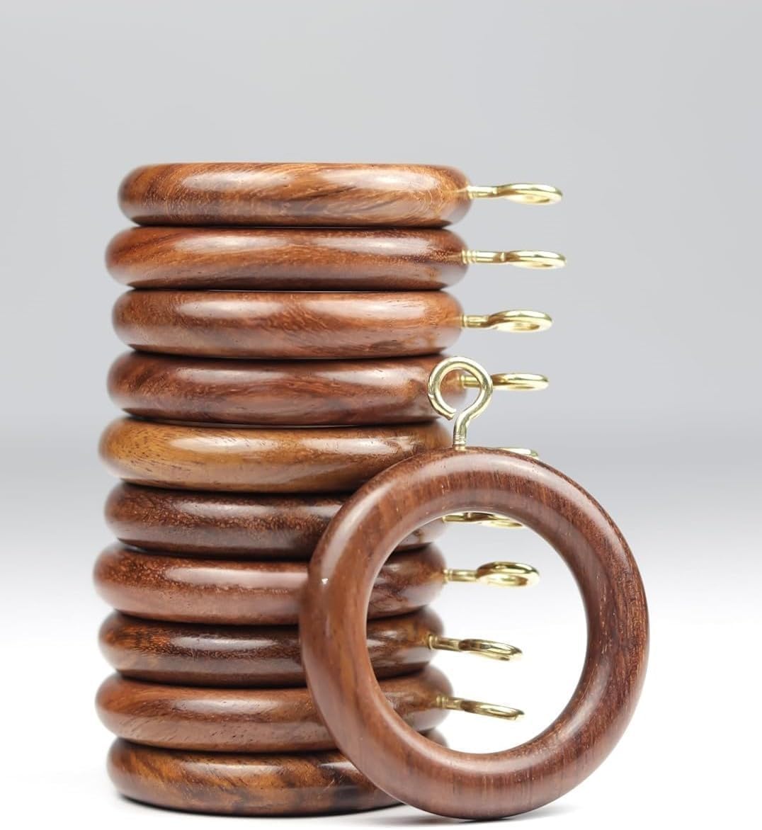 Wooden Drapery Rod Rings | Macrame Rings | Curtain Rod Rings | Wood Curtain Rings | Decorative Drapery Rod Rings | Home Decor | Wall Decor Set of 12