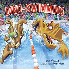 Dino-Swimming Audiolibro Por Lisa Wheeler arte de portada