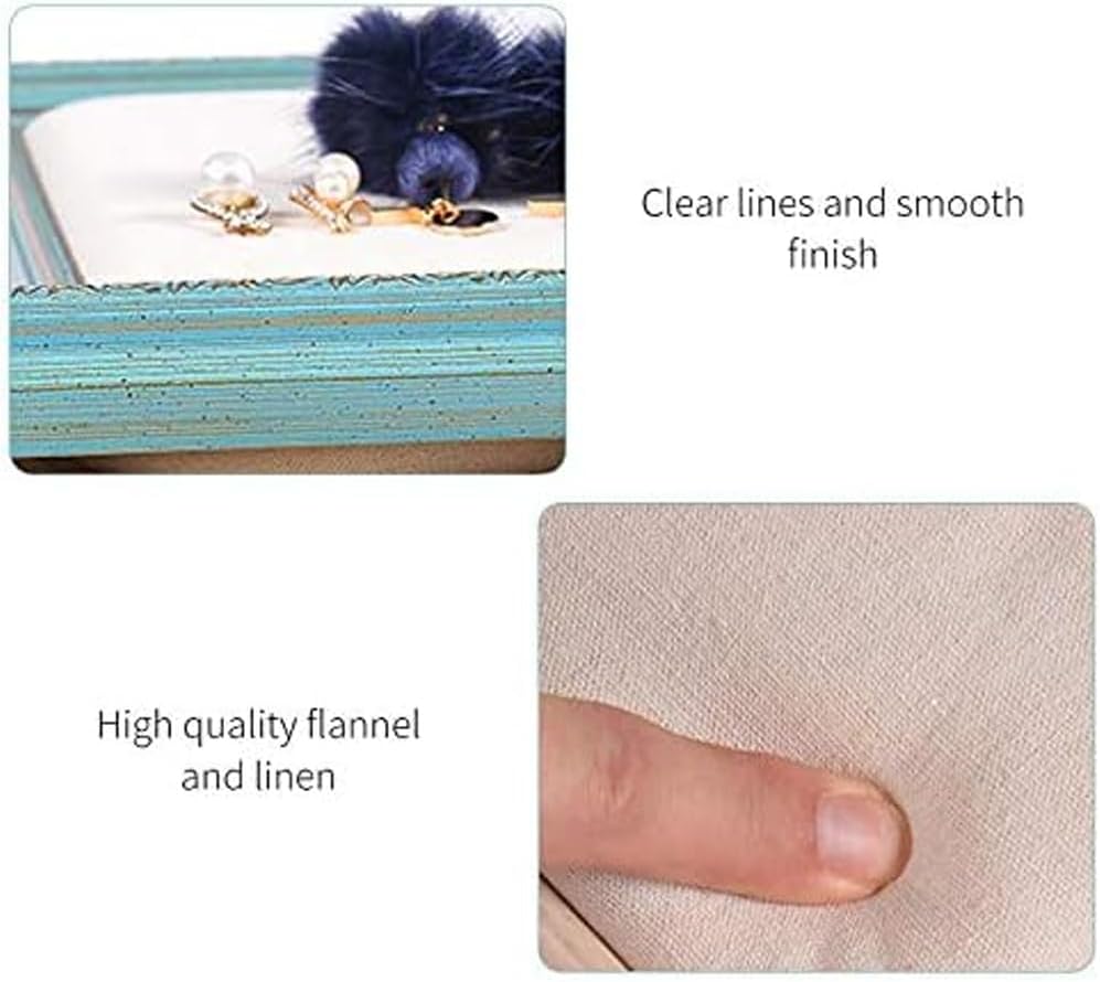 Earrings Display Holder with 40PCS Pins Wooden Picture Frame Stand Linen Pad Vintage Jewelry Display Organizer for Necklace Bracelet Gift for Women Mom image 3