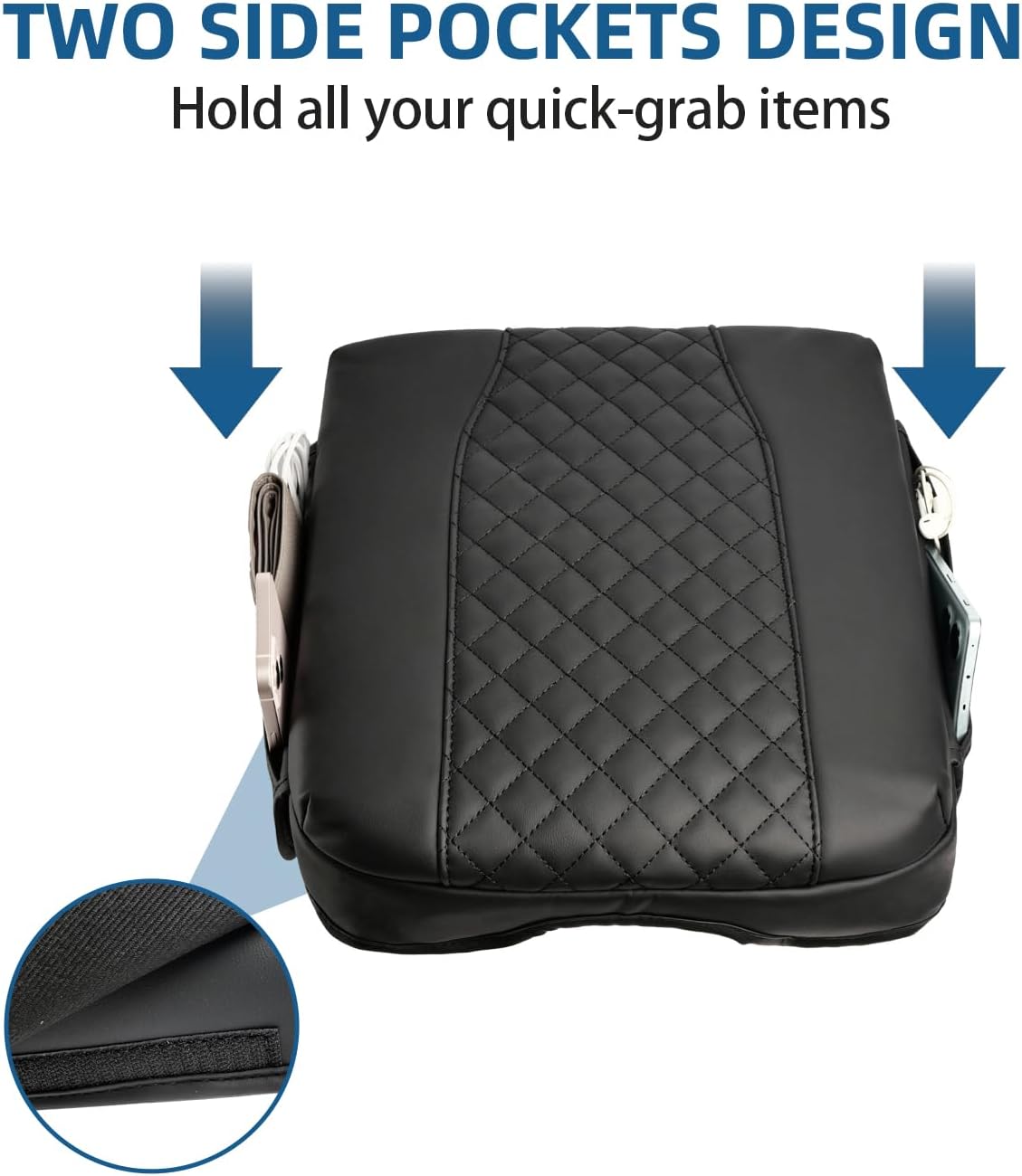 Center Console Cover Fits 2019-2025 Chevy Silverado/GMC Sierra 1500/2500HD/3500HD, 2021-2025 Chevy Tahoe/Suburban & GMC Yukon (Floor Console Bucket Seat Only), 1.2'' Thickened w/ 2 Pockets
