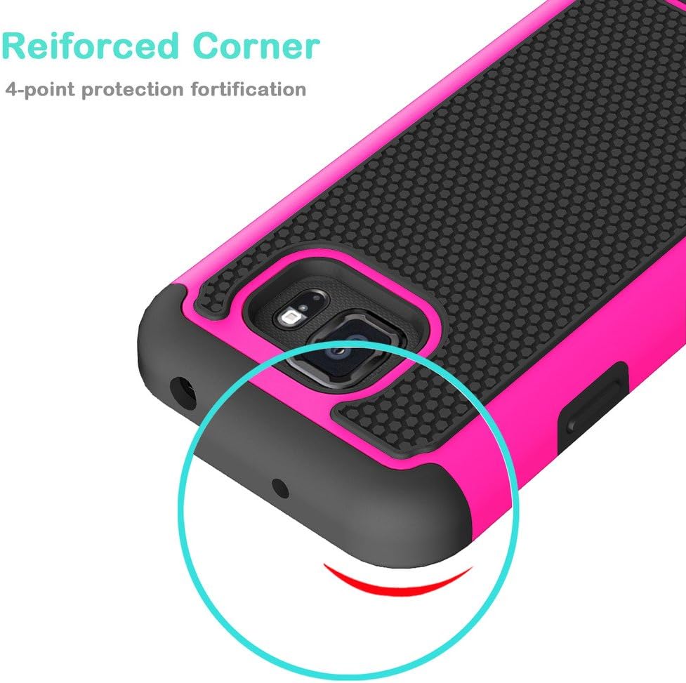 Galaxy S7 Active Case, Jeylly(TM) [Shock Proof] Scratch Absorbing Hybrid Rubber Plastic Impact Defender Rugged Slim Hard Case Cover Shell for Samsung Galaxy S VII Active AT&T SM-G890 G891