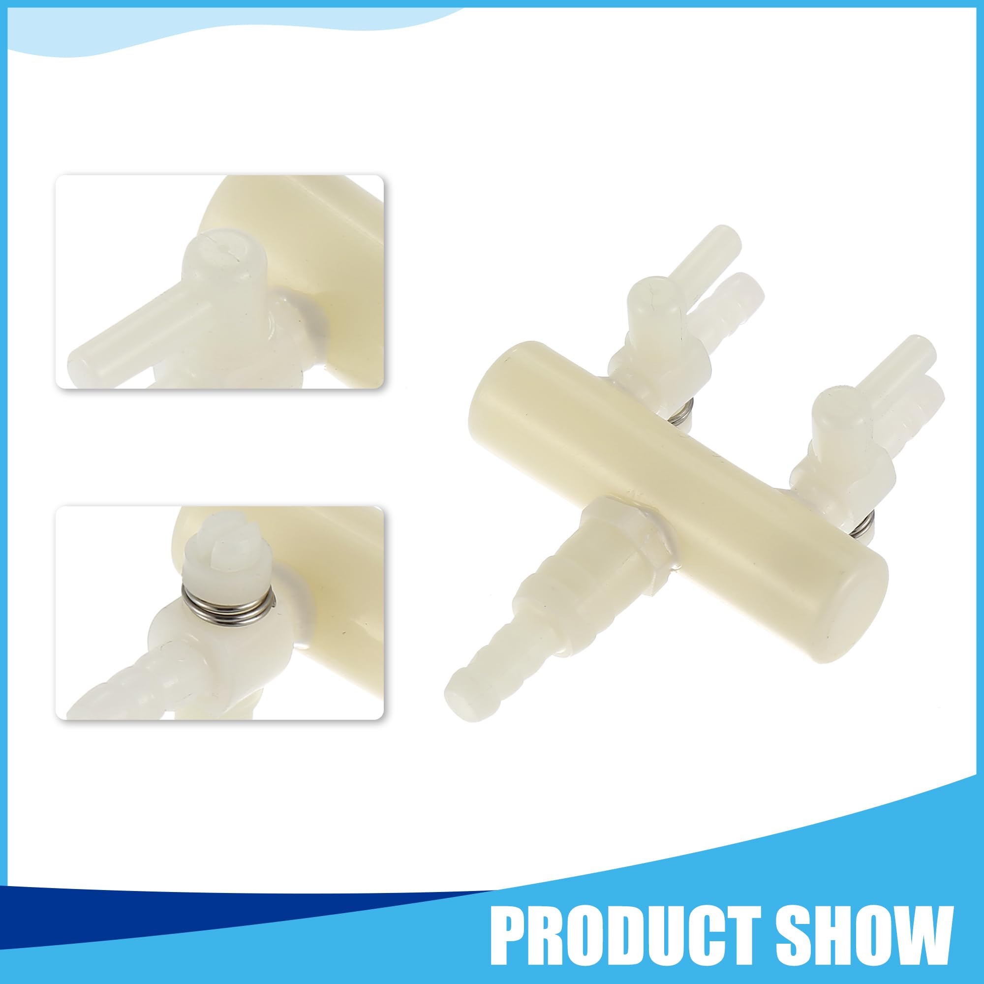 CAPASTEC Plastic Air Splitter, 2 Outlet Air Divider for Aquarium Tank, 2 x 2.5 x 0.9inch (White)