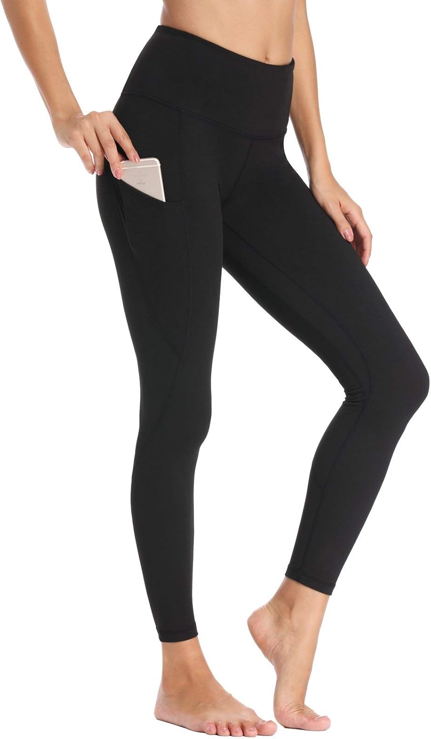 Willit Women's Fleece Lined Leggings Winter Yoga Running Leggings with Pockets High Waisted Pants Workout Thermal Tights