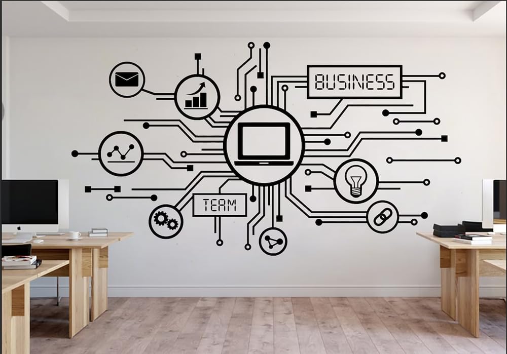 Large Size 32.3x59 Inch Removable Circuit Board Wall Decal-Technology Themed Decor Wall Sticker-Vinyl Material for Office, Company, and Tech Enthusiasts TM-143