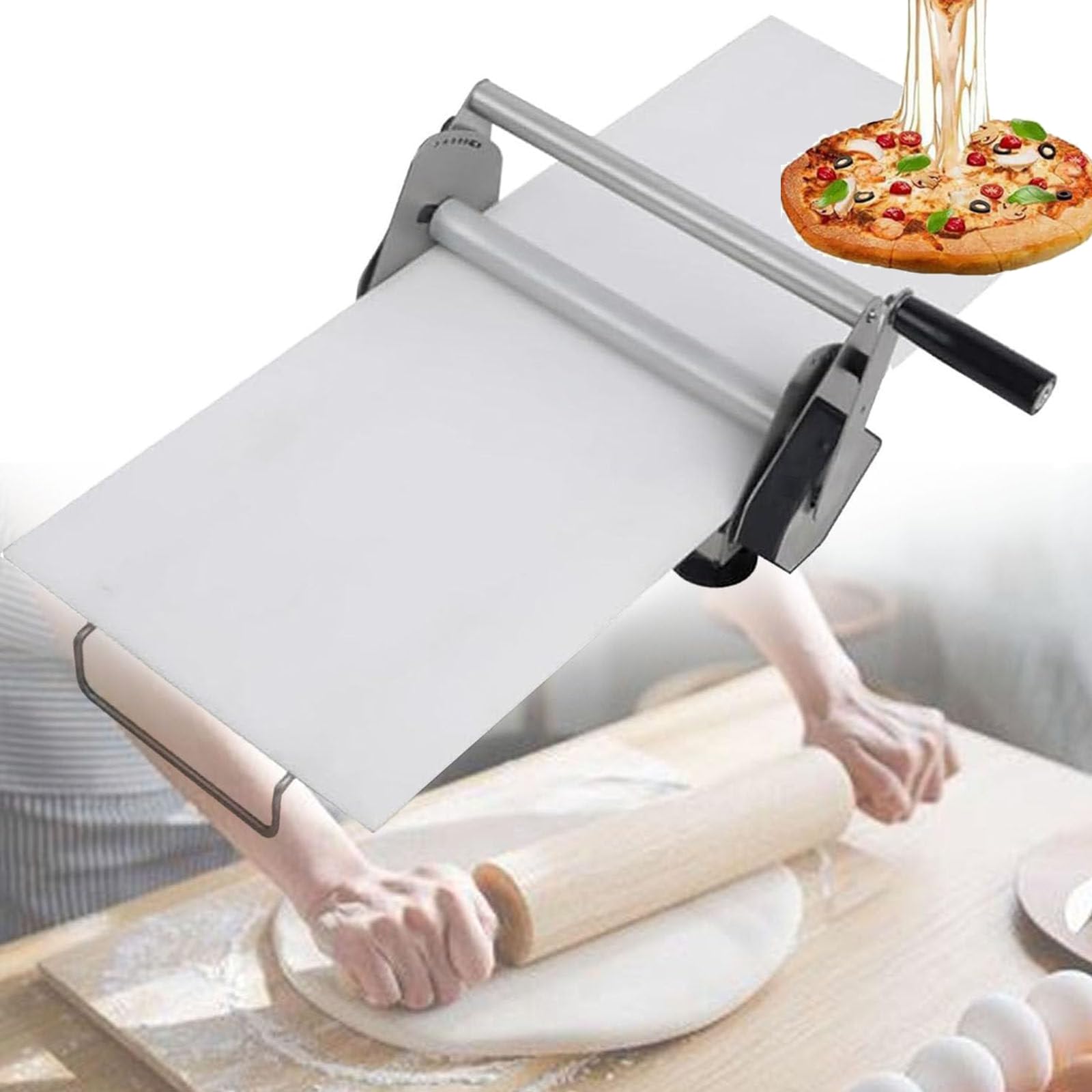 Máquina manual para extender masa, rodillo de precisión para repostería casera, máquina para hacer masa fácil de limpiar con ajuste de grosor.
