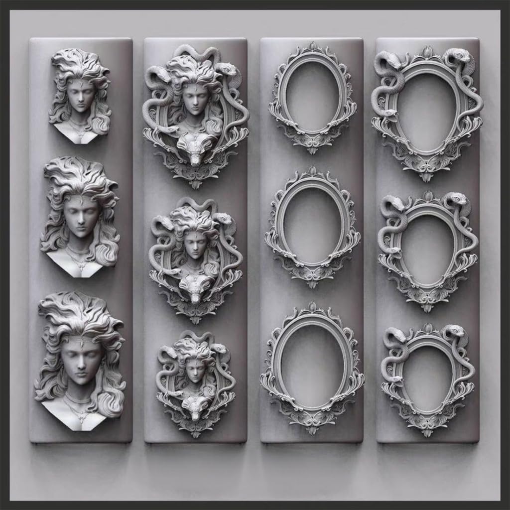 Easy Use Silicone Nail Stamp Mold Medusa Design for Creative DIY Projects