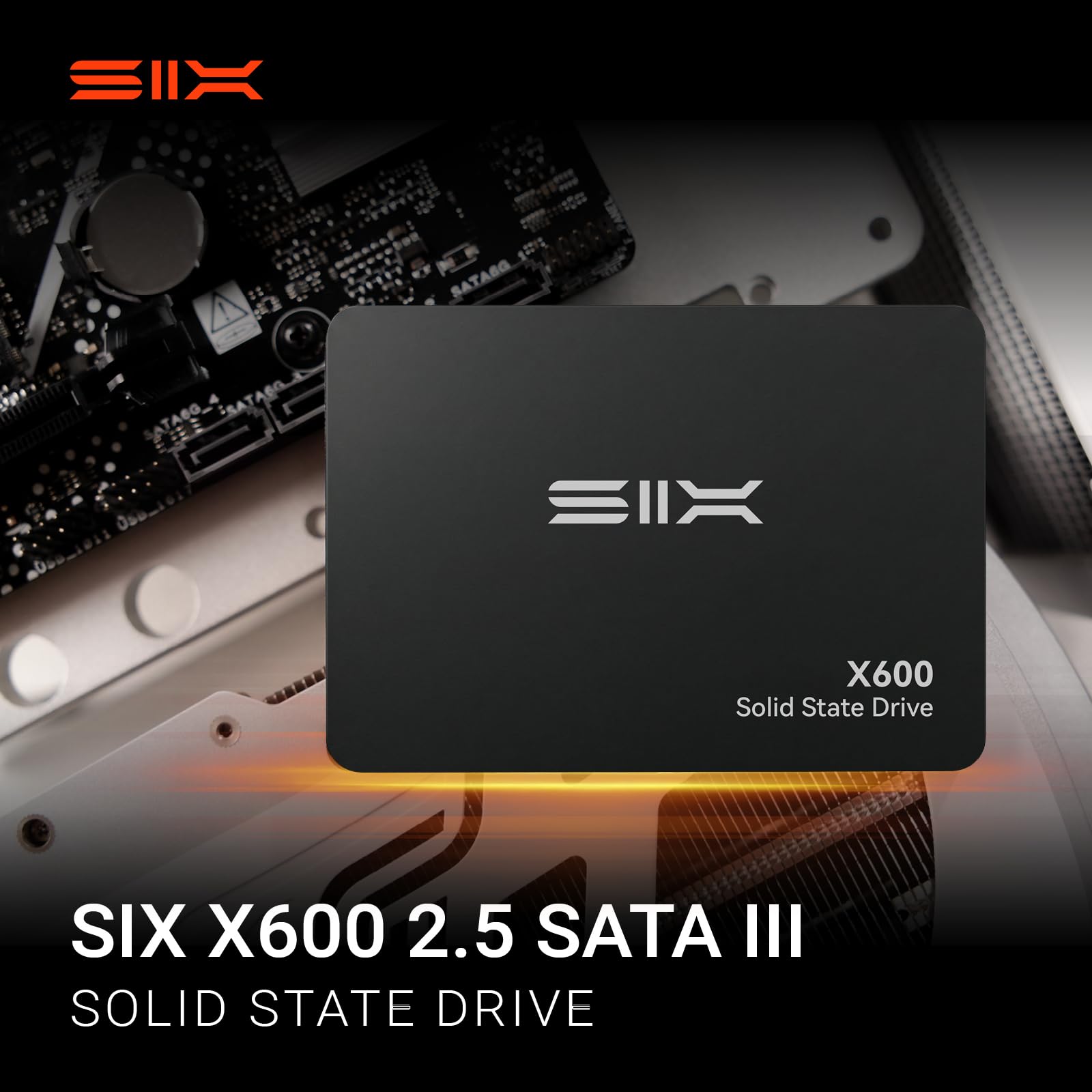 SIX Disque dur interne SSD SATA 2.5 512 Go en lecture jusqu'à 560 Mo/s