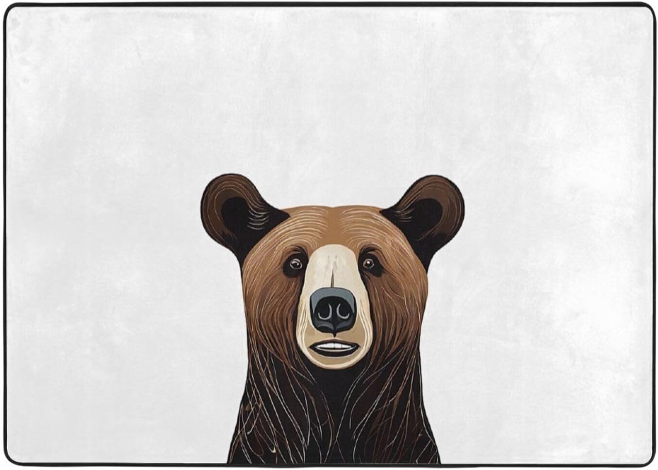 Flannel Non-Slip (Bear Print) Rug Pad 80Ã—50in Soft Washable Protective for Hardwood Floors Bedroom Bathroom Living Room