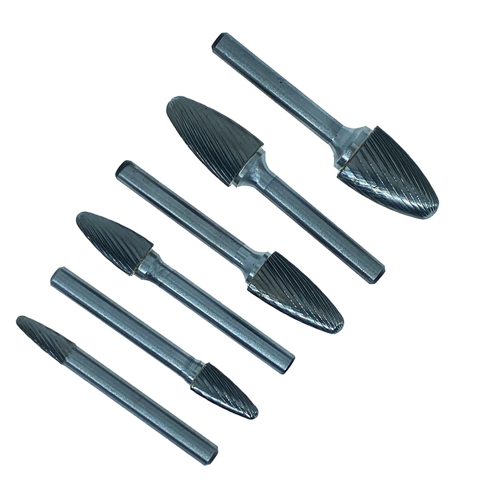 Głowica obrotowa z węglika wolframu, 6 mm, narzędzie do frezowania, rzeźbienia, wiertła punktowego, szlifierka matrycowa, do metalu, drewna, 6 szt., (F06-16))
