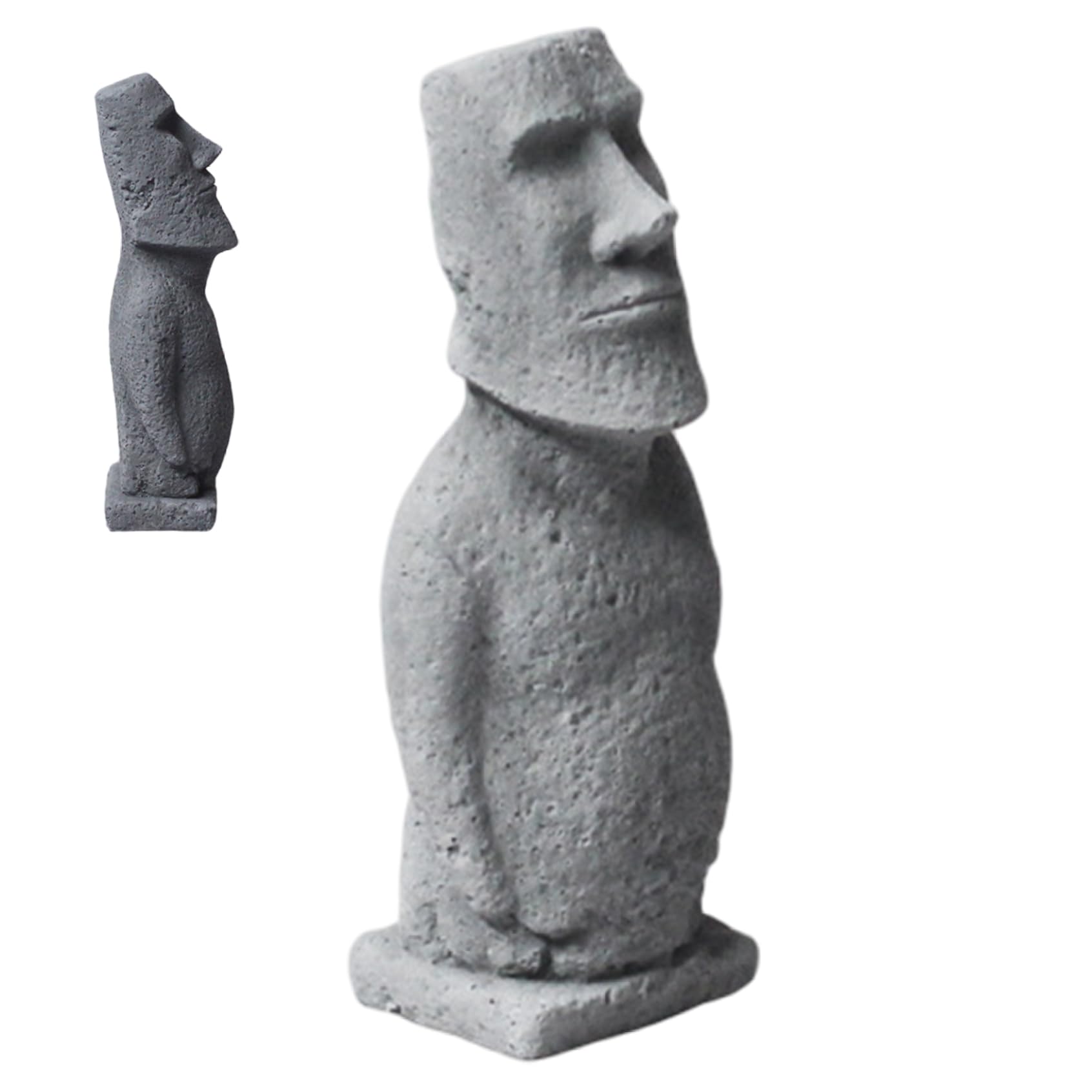 Tsawntd Moai Statue, Sandstone Textured Easter Island Head Statue Ancient Mystique Easter Decor for Indoor and Outdoor, L Decor Moai Island