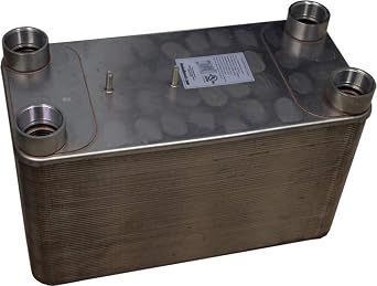 B3-115A 200 Plate Stainless Steel Heat Exchanger with 2" Female NPT Ports Copper Brazed