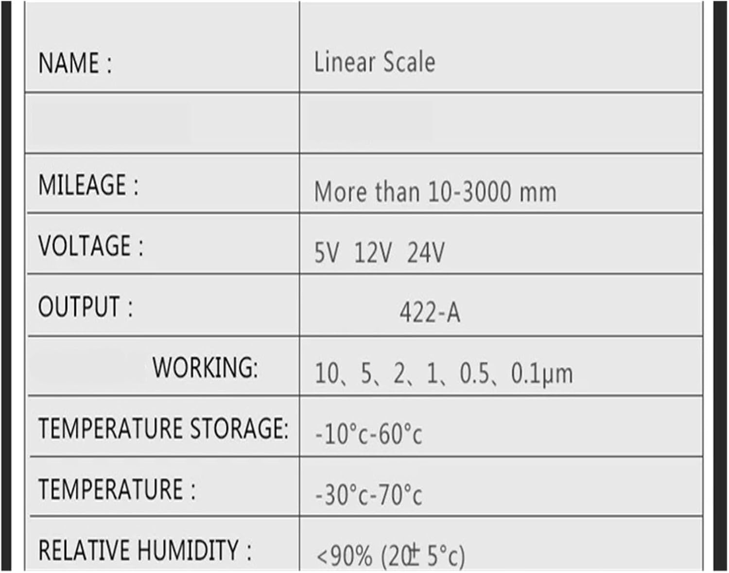 スケール 5ミクロンエンコーダ光学格子(500MM) リニア光学定規 エンコーダ光学格子用精密リニア