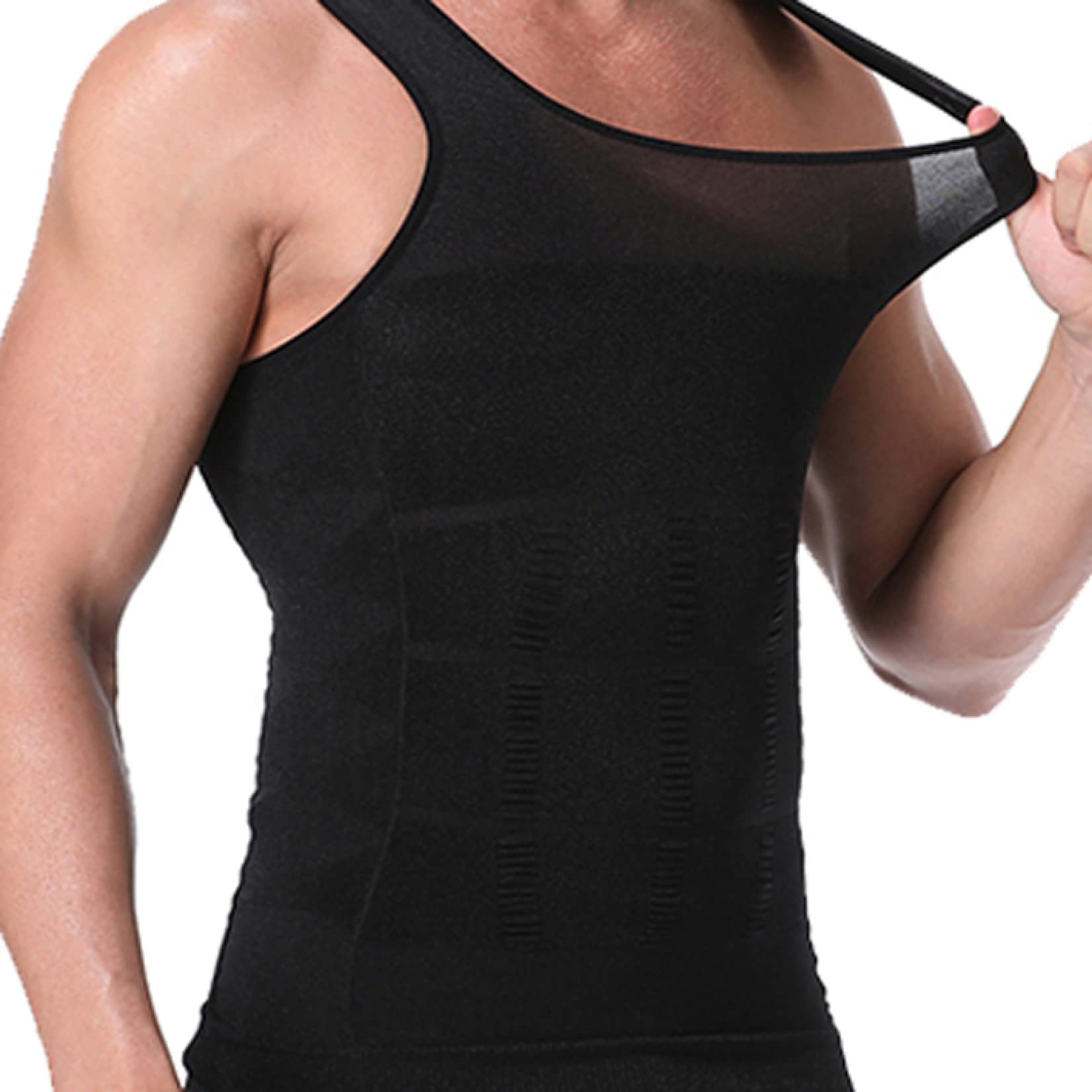 Camicie a Compressione Traspirante da Uomo, Girocollo Body Shaper Canotte Allenamento Shapewear Canotte Intimo