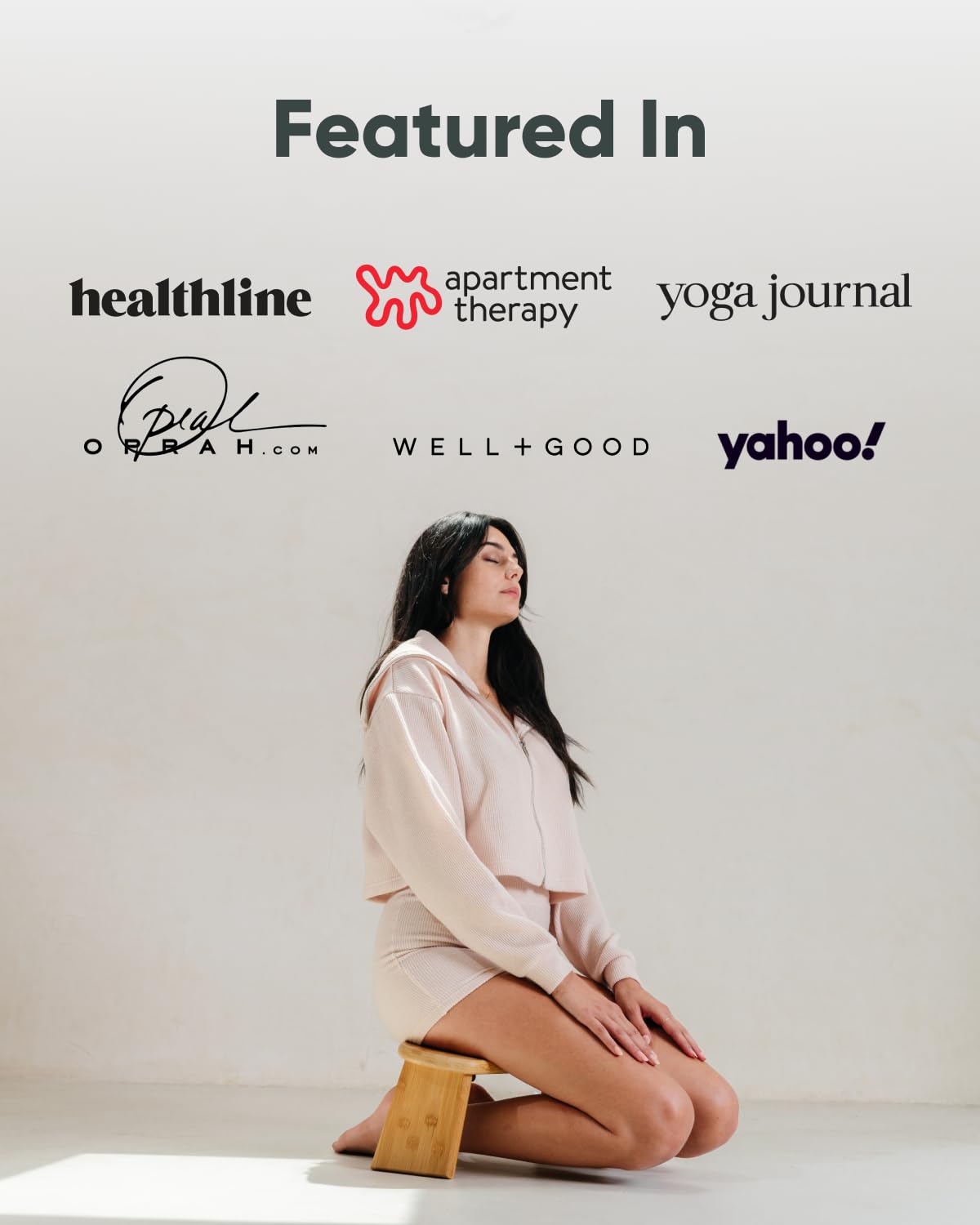 Mindful & Modern Faltbare Meditationsbank | Verriegelung magnetische Scharniere | Holzkniende ergonomische BambusSeiza für ZenMeditation, Haltung & Yoga | Gebetskniehocker mit weichem Kissen | mit