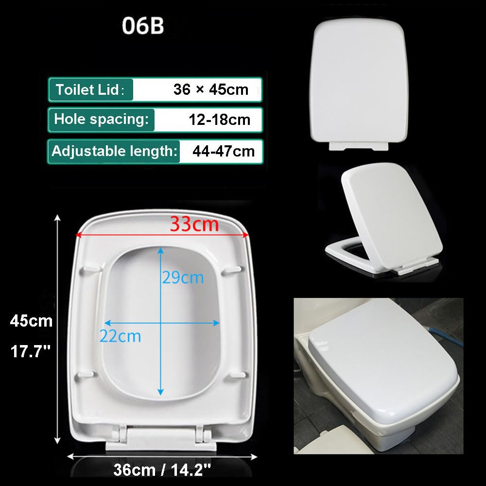 HFZJYSHN Elongated Toilet seat Square Toilet Seat Will Slow Close