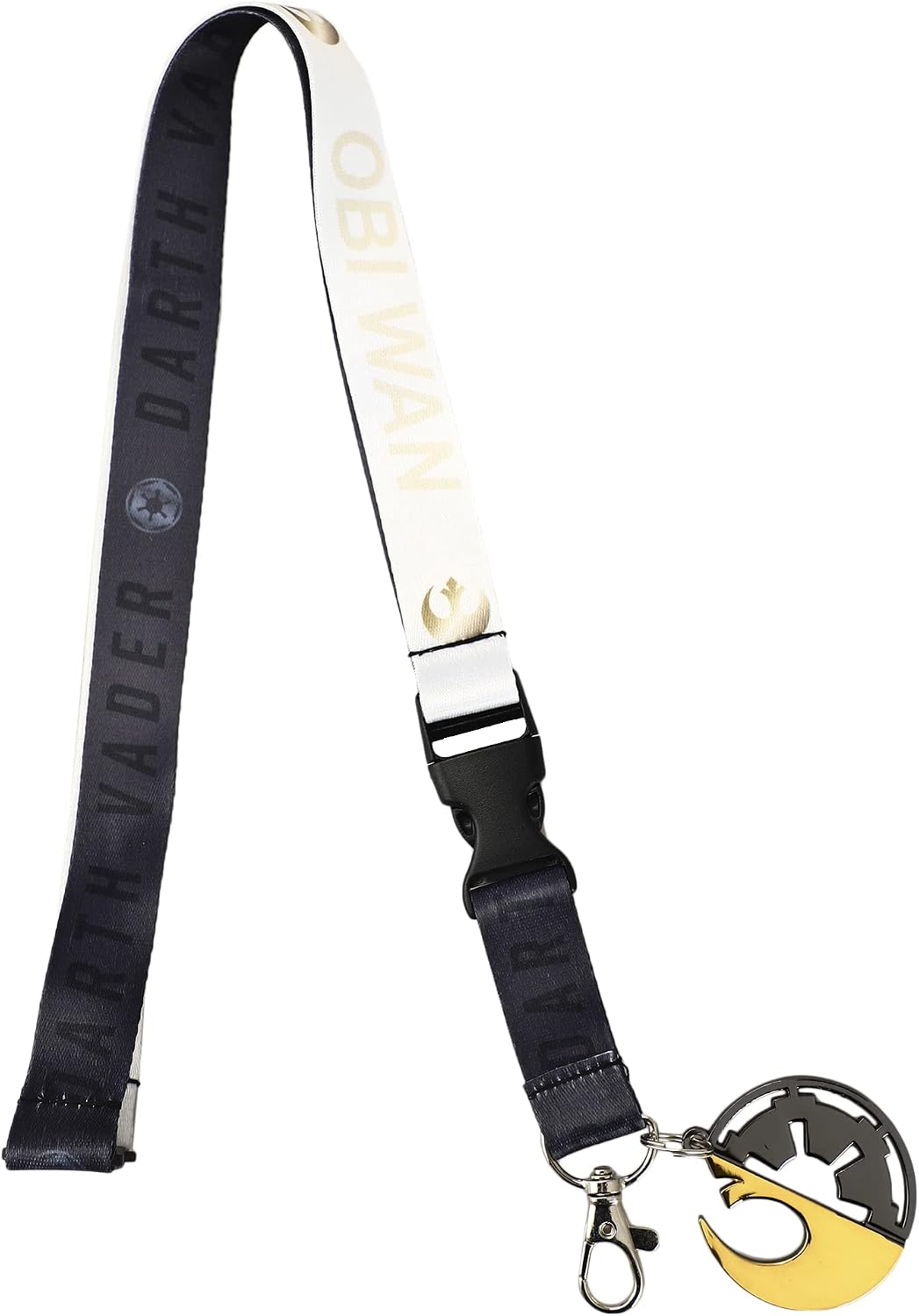 Bioworld Obiwan Black and Ivory Lanyard with Clear Sleeve