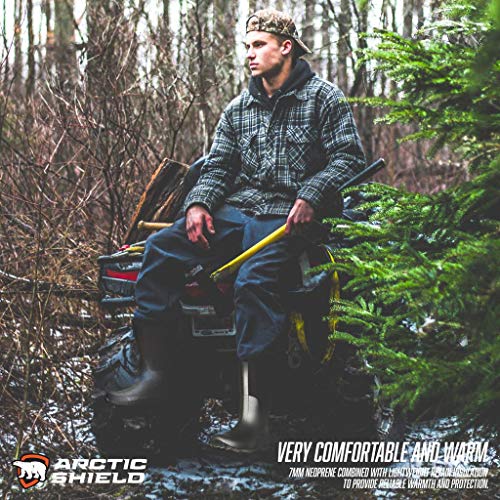 Arcticshield Men's Waterproof Durable Insulated Rubber Neoprene Outdoor Boots, Color: Black ,Us12M #TOP6