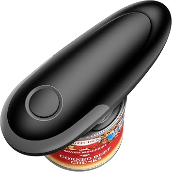 Electric Can Opener, Automatic Can Opener with Smooth Edge, Hands Free, Battery Powered, One-Touch Operation, Electric Can Openers for kitchen, Can Openers for Seniors with Arthritis