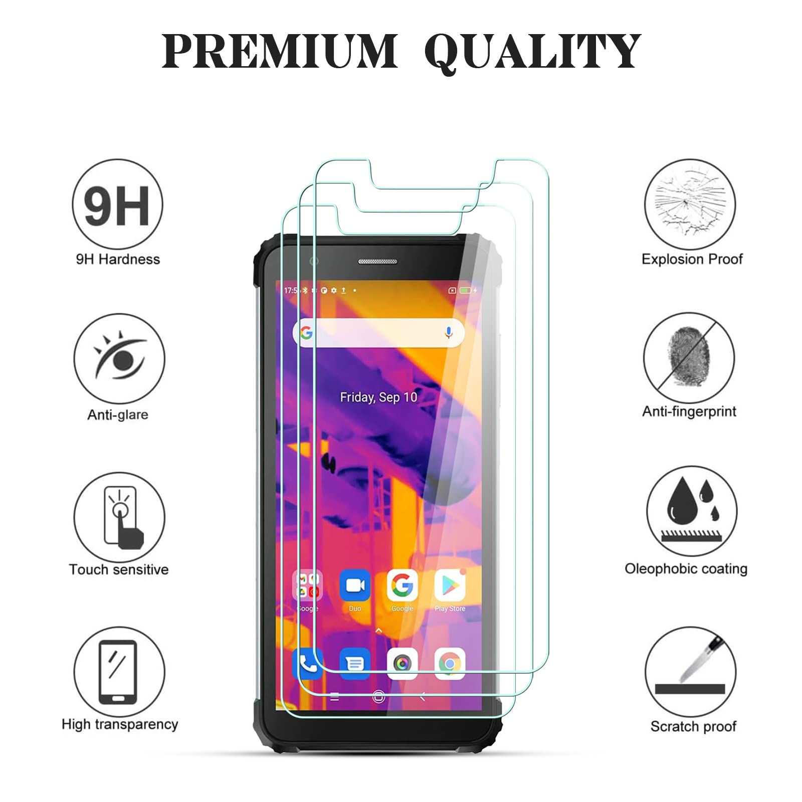 3 Stück Schutzfolie Für Blackview BV6600E – 9H Gehärtetes Glas, Blasenfrei, Anti-Kratzer & Anti-Fingerabdruck