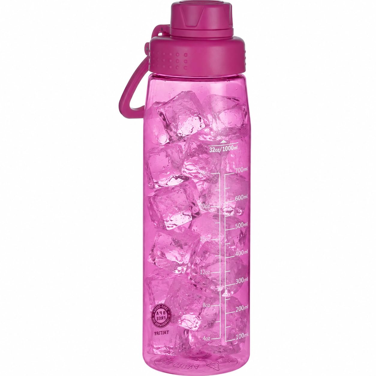 View 1 of ***FACTORY SEALED***Edmyre 32oz Clear Water Bottle - BPA-Free Tritan Plastic, Fast Flow Spout Lid, Wide Mouth & Leakproof Design Hiking Water Bottle Suitable for Travel, Outdoors, Gym, Travel, Home, School (Rose)