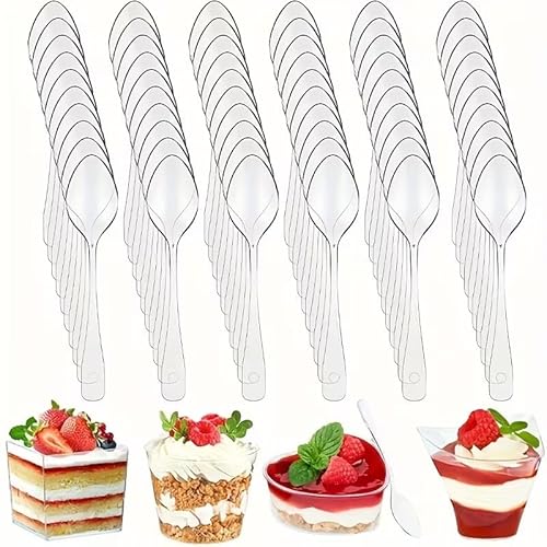 Cucharas De Plástico De Alta Resistencia,Cucharas 10.7cm De Transparente Reutilizable Para Helado, Café, Postres. 100, 10.7cm Cucharas De Plástico De Alta Resistencia,Cucharas 10.7cm De Transparente Reutilizable Para Helado, Café, Postres. 100, 10.7cm