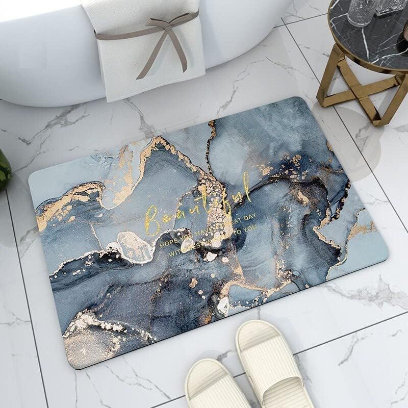 SKVM Memory Foam Water Absorbent Rectangular Shape Mat for Bathroom Kitchen Floor Door Entrance Anti Slip Foot Skid Shower mat (Design 3)