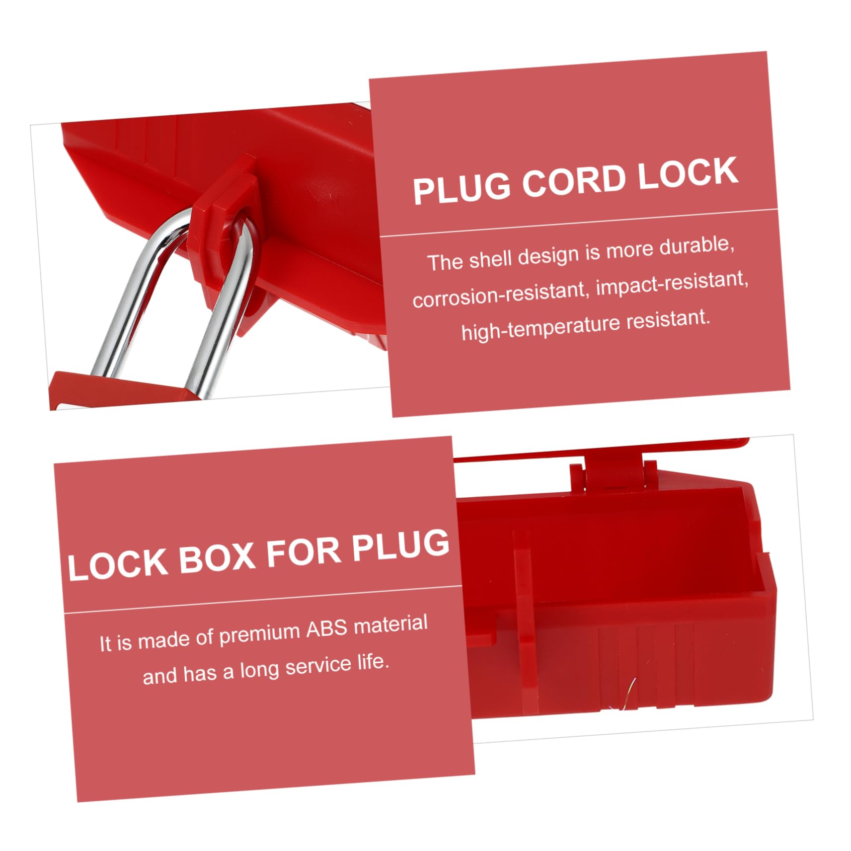 Homoyoyo Cket Lockout Plug Lock Electric Box Industrial Plugs Safety Lock for Household Appliances Small Size Light Weight