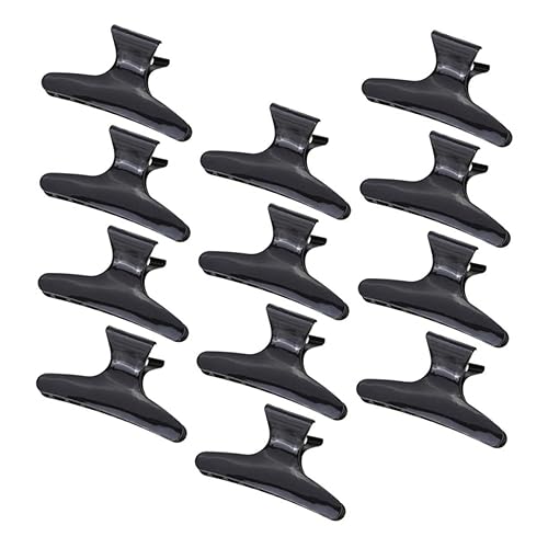 FRCOLOR Paquete de 12 horquillas de mariposa para niñas, accesorios para el cabello, pinzas de mariposa plateadas, pinzas de plástico para el