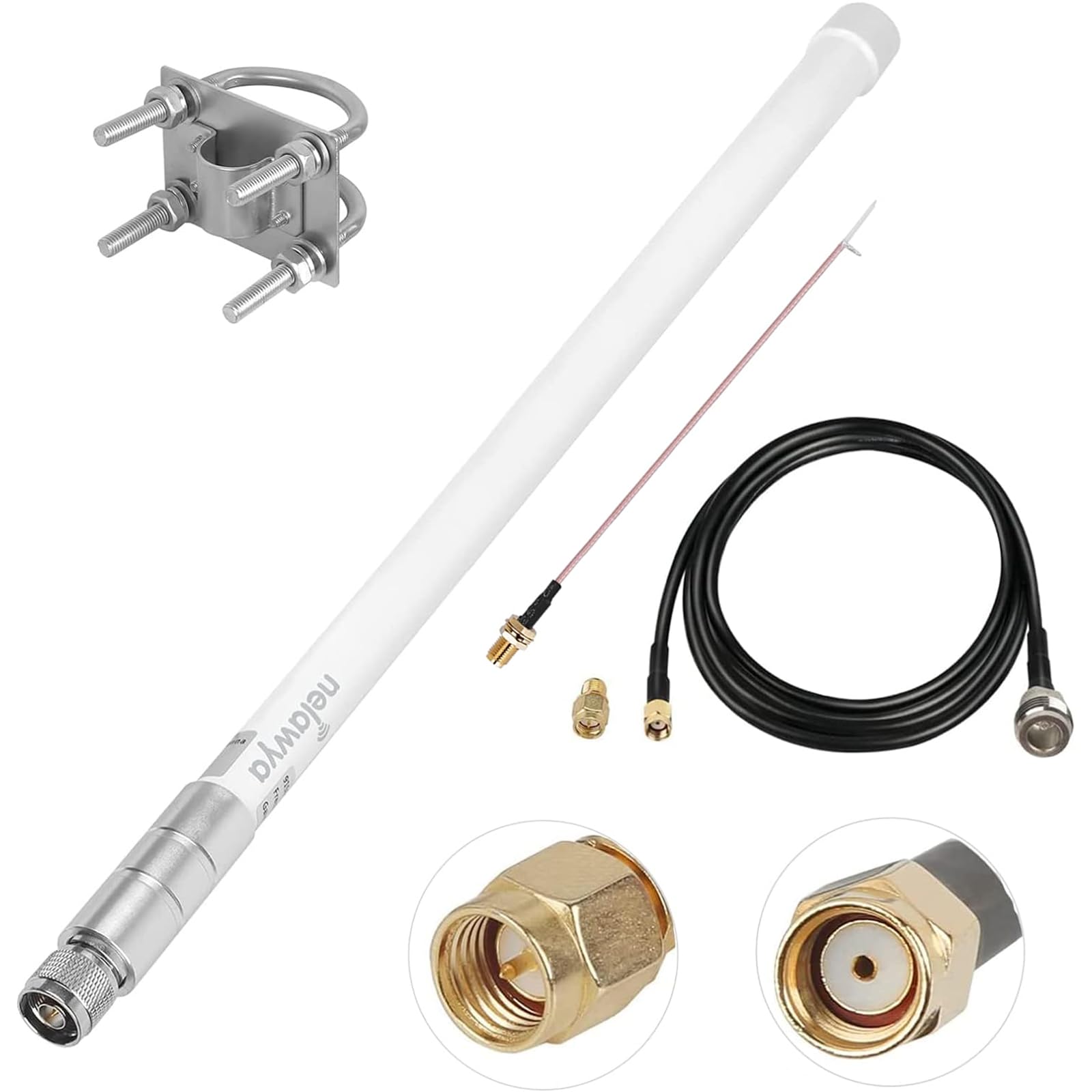 Nelawya Outdoor LoRa Gateway 5.8dBi 868MHz Antenna Omni Directional Fiberglass N Type Male LoRawan Antenna for RAK Nebra Bobcat Sensecap Helium Hotspot HNT Mining Miner