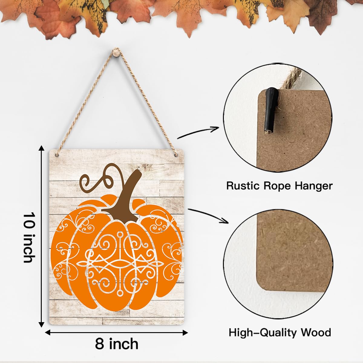 Retro Pumpkin Wood Sign Decoration Fall Pumpkin Harvest Wooden Signs Rustic Hanging Plaque Home Wall Art 8