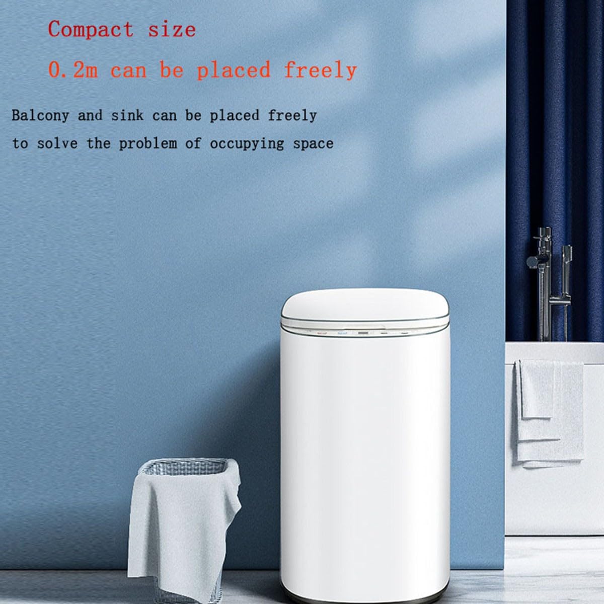 Lave-linge mural, mini-machine à laver compacte, capacité 3 kg, entièrement automatique, lavage rapide 21 minutes, idéal pour les voyages, appartements et résidences étudiantes (jaune).