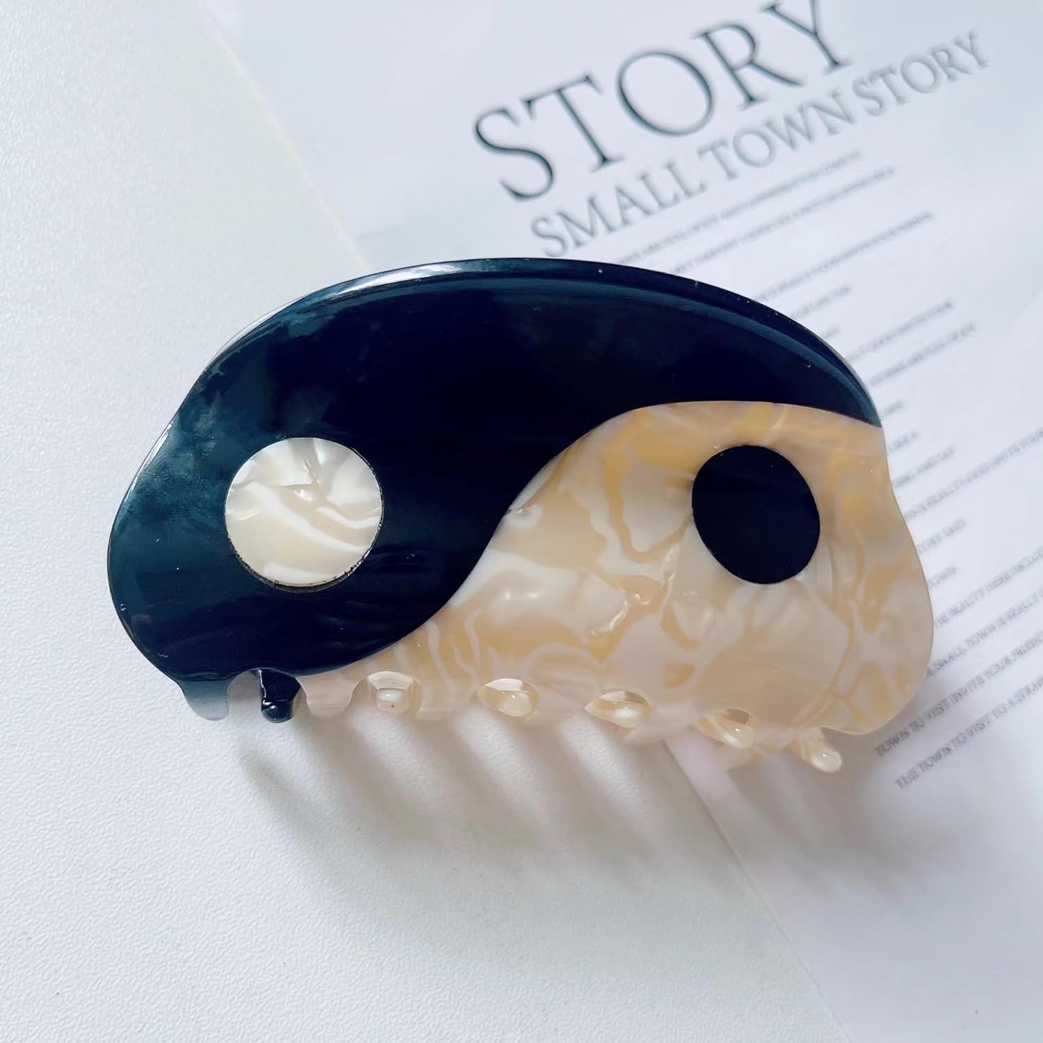 1pc Black Hair Accessories Yin Yang Hair Clips for Girlfriend Punk Goth Vintage Hairpins Hair Embellishments Aesthetic Presents-Large Clips and Barrettes Hair Styling Accessories - Image 3