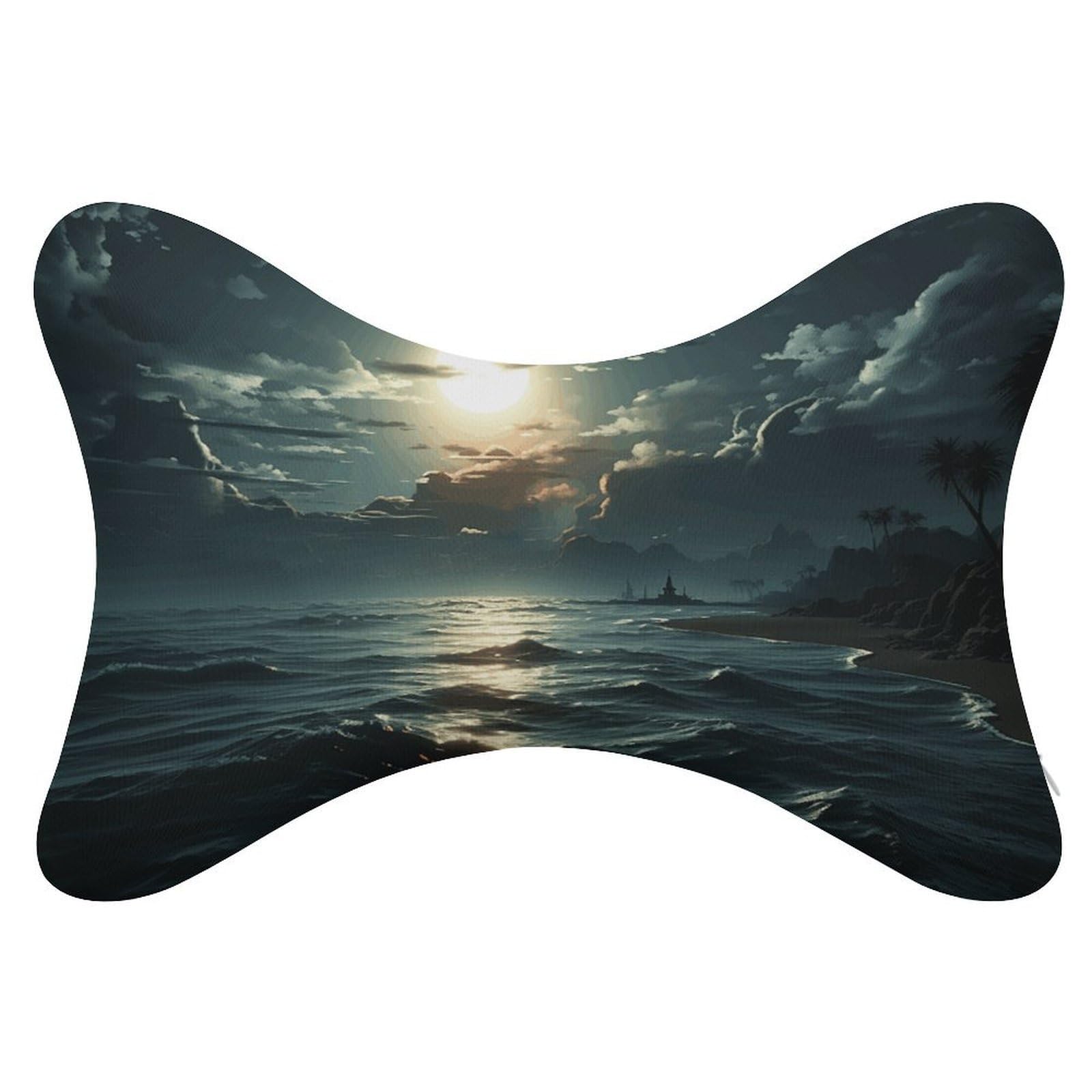 Adfgyerh Style Sea Moon Pillow ，Memory Foam Pillow Core，Cushion,Provide Neck Support，Car Pillows For Travel Car Seats And Home Offices.