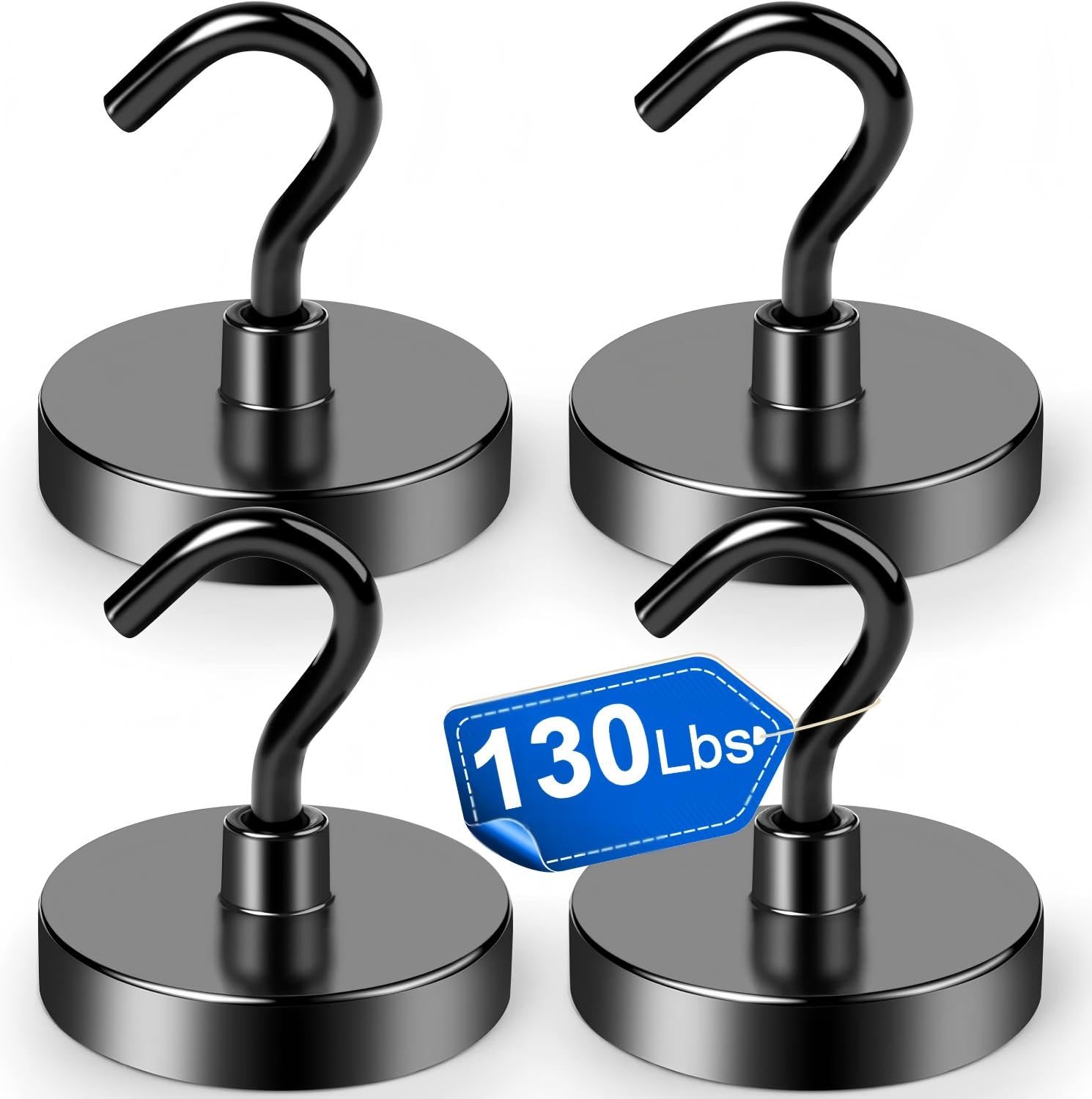 LOVIMAG Black Magnetic Hooks, 150LBS Magnet Hooks for Hanging Heavy Duty, Magnetic Hooks Cruise for Home Improvement Must Haves,Toolbox, Kitchen, Locker, Refrigerator, Metal Door, Home etc- 2 Pack — Amazon image 27