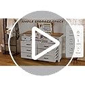 Dresser with Mirror for Bedroom, Chest of Drawers with LED Mirror, 8 Drawer Dresser with Charging Station, White Kids Dressers, Farmhouse Makeup Vanity with Storage for Bedroom
