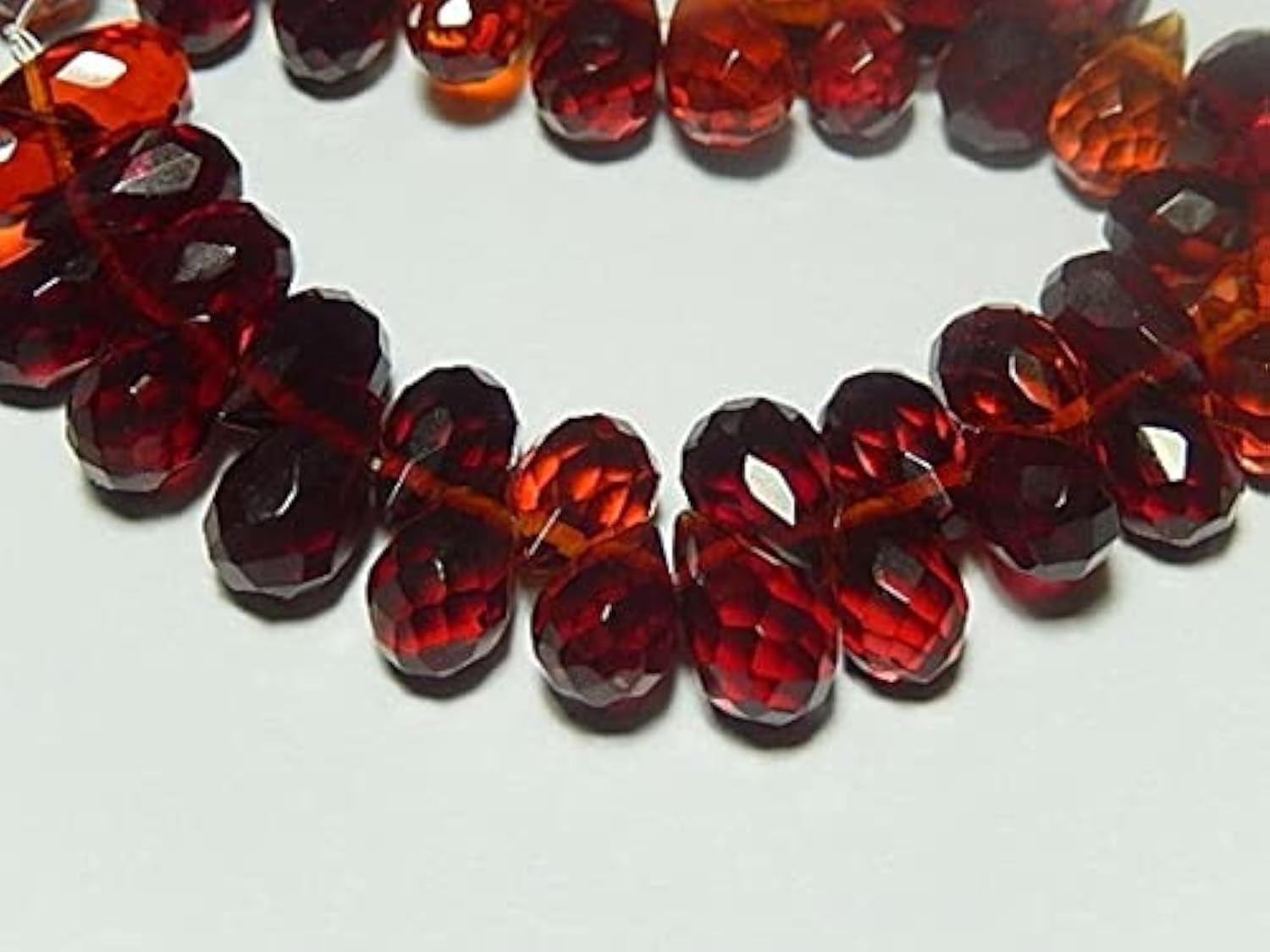 Perle briolette goutte verre LKBEADS rouge 8mm pour création de bijoux fait main DIY