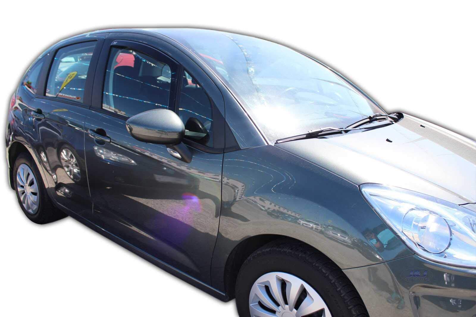 J&J AUTOMOTIVE Deflettori d'Aria per Citroen C3 2009-2016, Set da 2 Pezzi, Nero Fumé Oscurato Heko