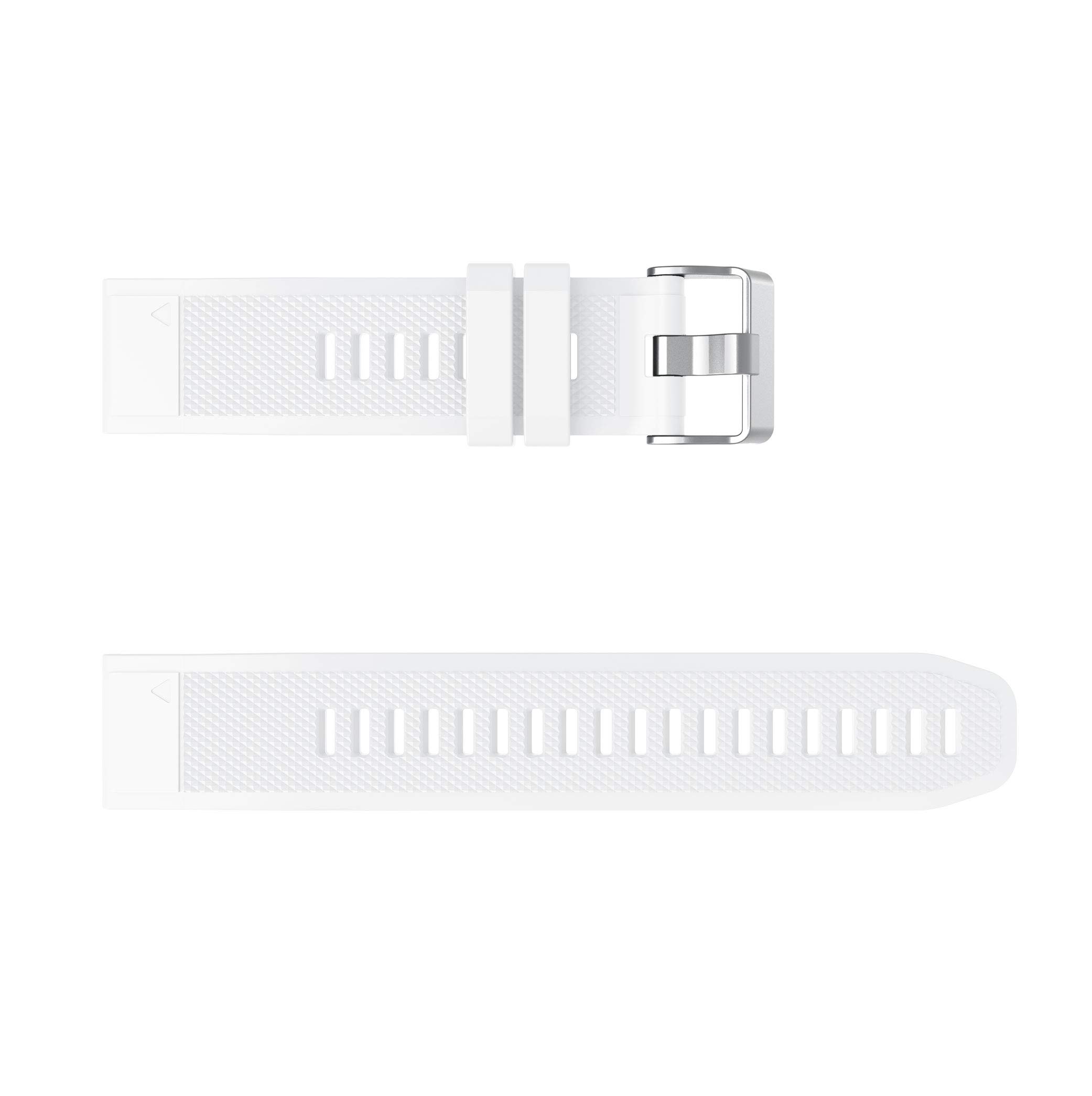 Fit for Garmin Fenix 6 Pro Watch Bands for Women Men, 22mm Easy Fit Silicone Replacement Band Straps Wristbands Bracelet Fit for Garmin Instinct, Fenix 5 Plus, Forerunner 945/935 (Red White)