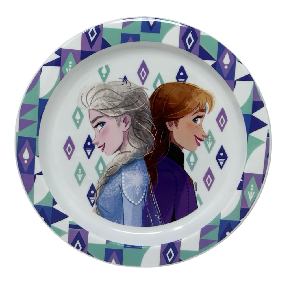 La Reine des Neiges Assiette plate incassable pour les plats à viande, les collations, la salade et les accompagnements Diamètre environ 20 cm
