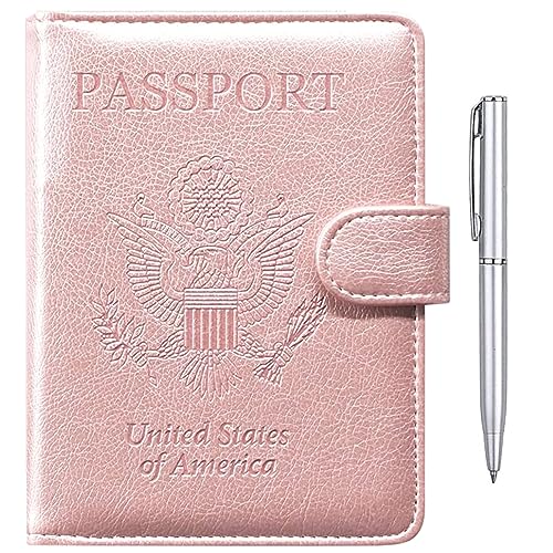 Image of TIGARI Passport Holder for Travel Women Men, PU Leather Waterproof RFID Wallet Cover Case Sleeve, Valentines Day Gifts, Vacation Plane Cruise Travel Document Organizer Essentials
