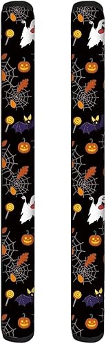 Miniatura 8 de Cubierta de manija de puerta de refrigrador con estampado de calabaza de Halloween para mujeres y hombres, suave 2 piezas para horno microondas y