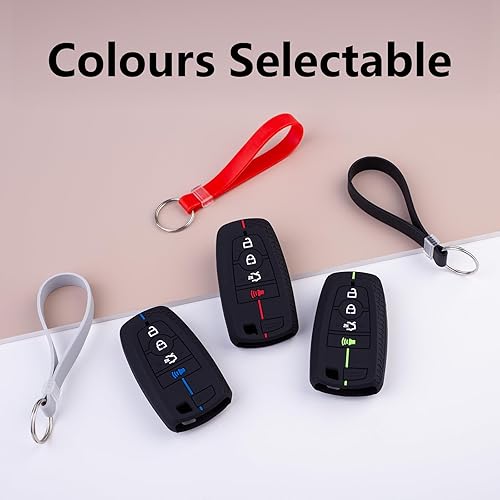 Miniatura 7 de BE - Funda para llavero Ford, Bronco de silicona con llavero compatible con Ford Bronco Ranger Escape Maverick Fusion, Mustang Expedition Edge