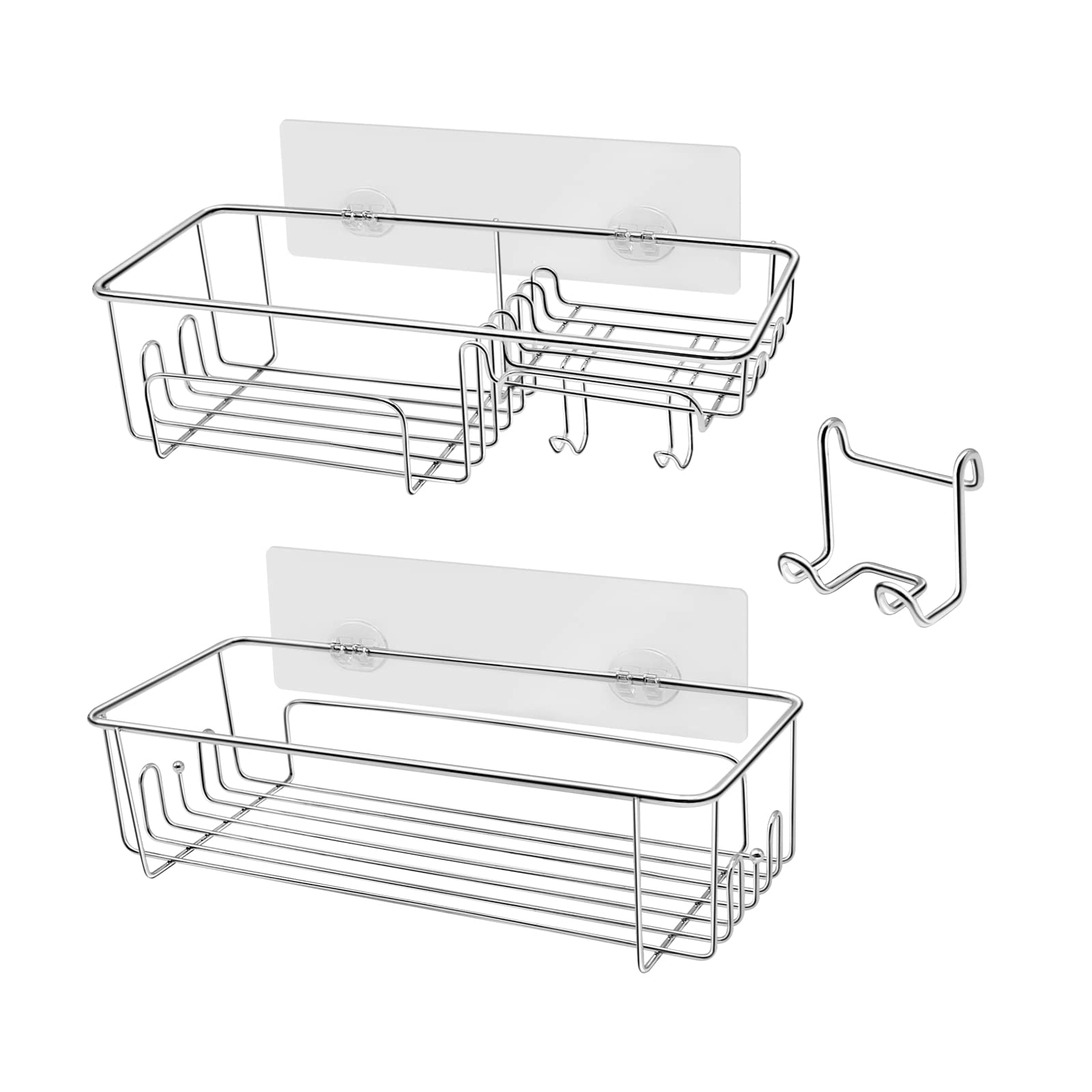 Buy Shower Caddy with Hooks Hanging Razon Sponge Adhesive Shower Shelf