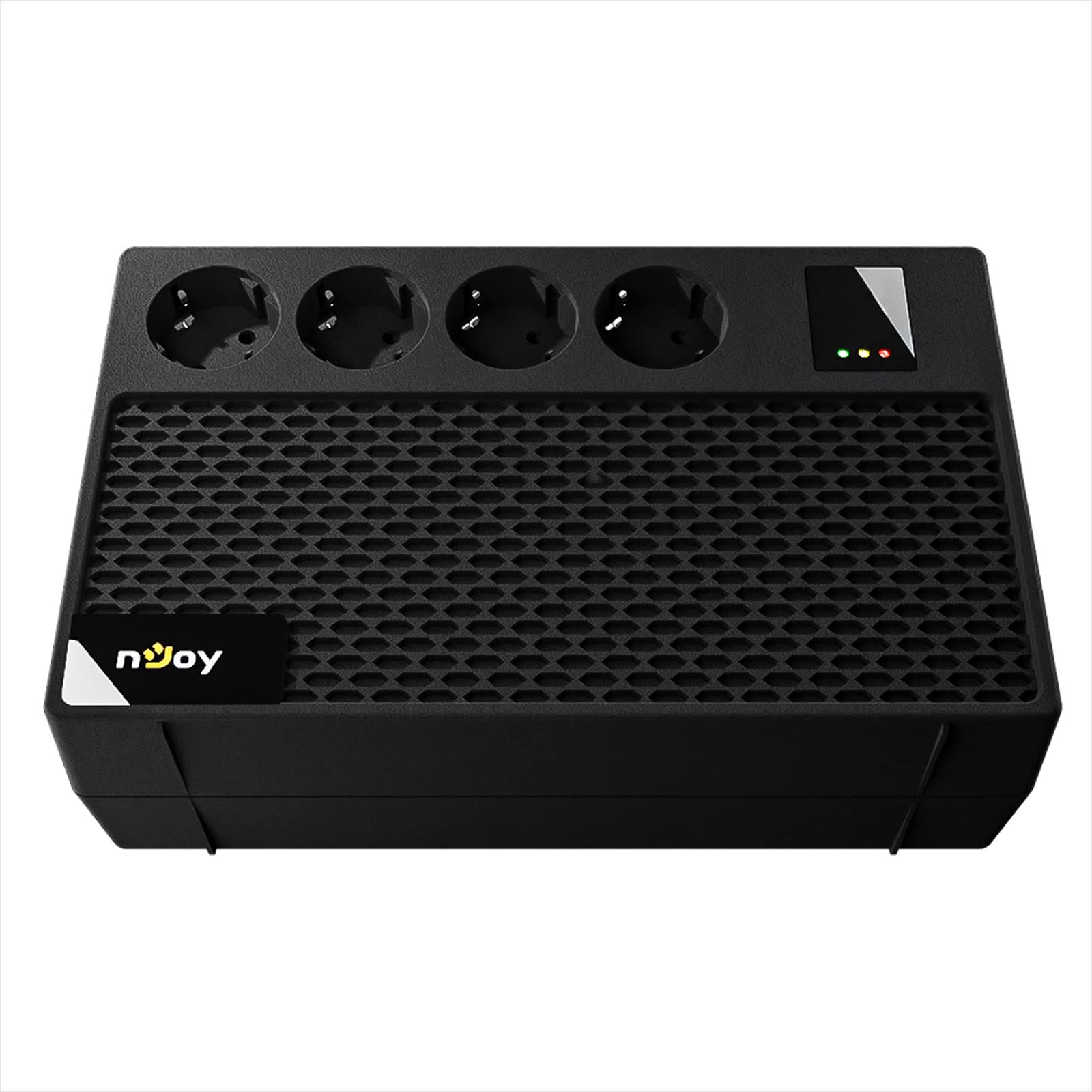 NJOY Renton 650 Plus Gruppo di Continuità Monofase 650VA 360 Watt, Line Interactive, AVR UPS a Ciabatta Multipresa, 4 Uscite Schuko, 1 Batteria 12V-5Ah